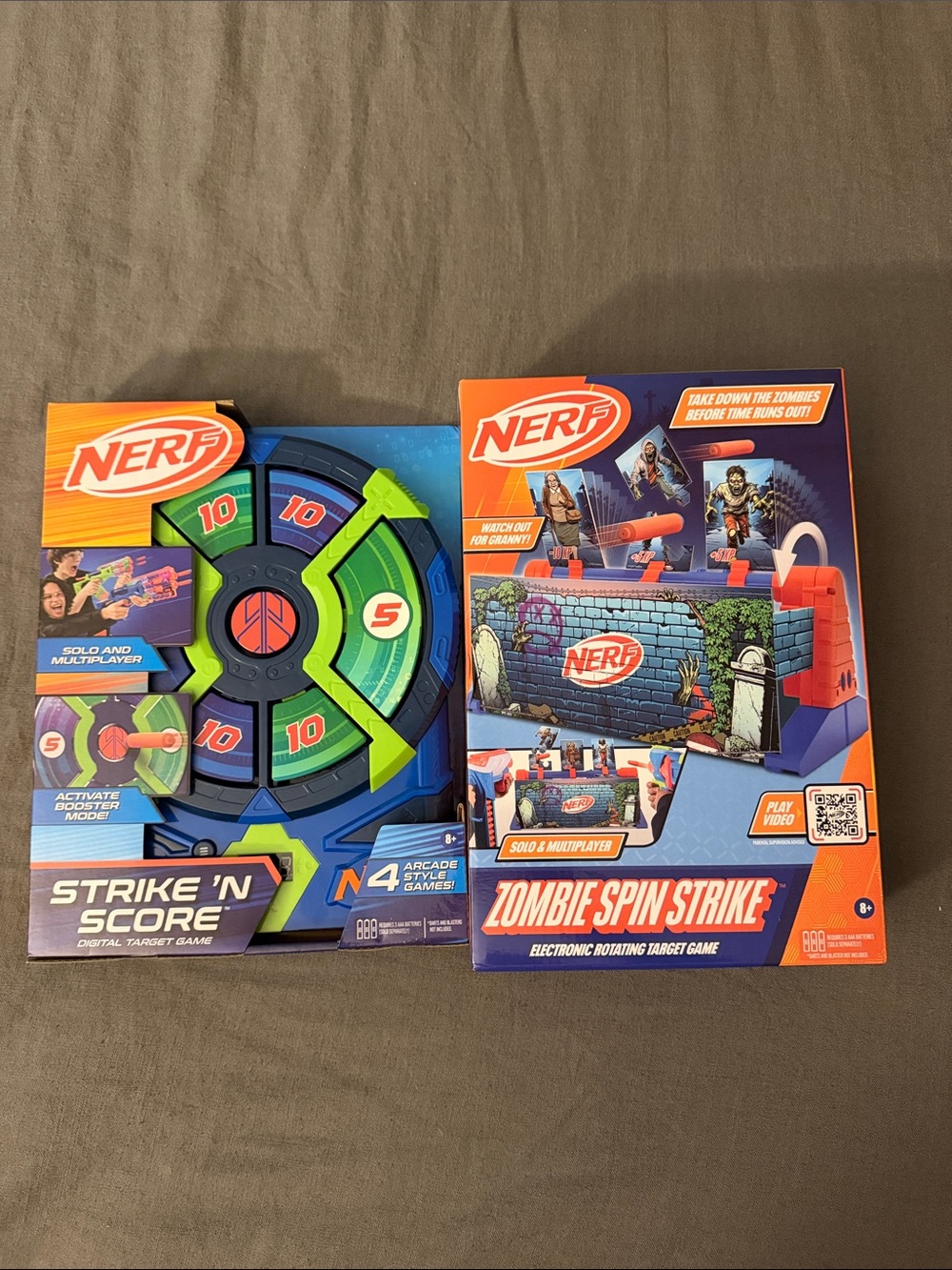 Nerf Strike 'N Score & Zombie Spin Strike Target Game Set - Blue and Green